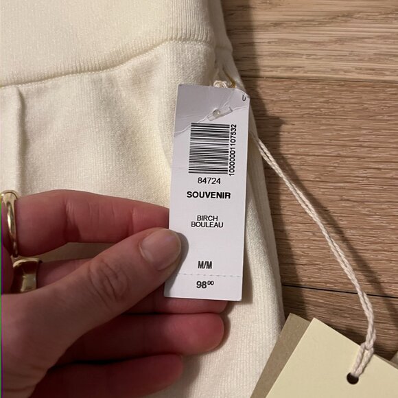 NWT Aritzia Babaton Souvenir White Wide Leg Knit Pants Size - Picture 4 of 5